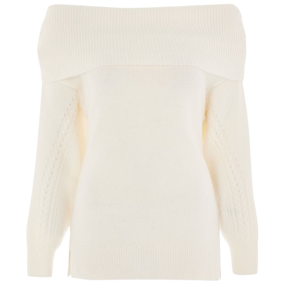 Off the shoulder, Cream, Topshop Sweater. Size 6. Like new.